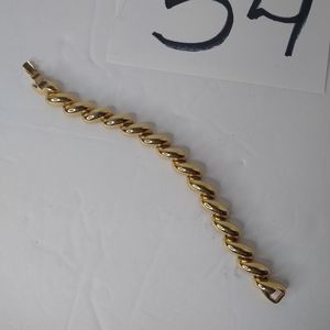 St John Link Bracelet Gold Tone 7 1/2" Women's Lady Jewelry